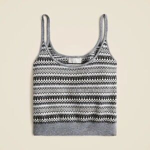 NWT J. Crew Black and White Cashmere Sweater tank 100% cashmere